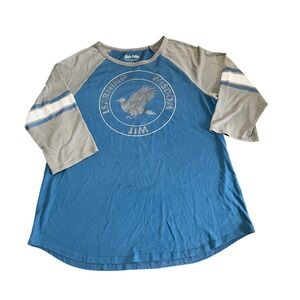 Harry Potter Ravenclaw Raglan Baseball Tee Blue Grey 3/4 Sleeve Large L Graphic